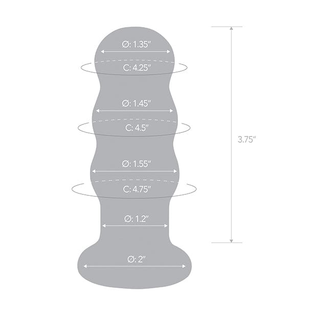 Glas - Remote Control Rechargeable Vibrating Glass Beaded Butt Plug 3.5" (Blue) - Glass Anal Plug (Vibration) Rechargeable Durio.sg