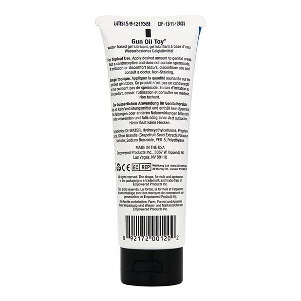 Gun Oil - Toy Water Based Gel Lubricant Tube 3.3oz - Lube (Water Based) Durio.sg