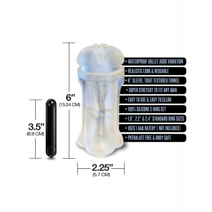 Happy Ending - MSTR B8 Squeeze Box Vibrating Pussy Masturbator Pack Kit of 5 (Clear) - Masturbator Soft Stroker (Vibration) Non Rechargeable Durio.sg
