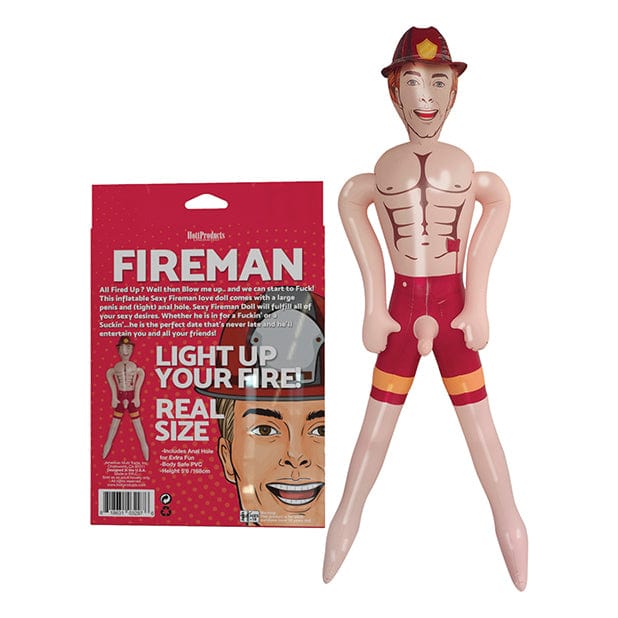 Hott Products - Inflatable Party Blow Up Doll Real Size Fireman (Beige) - Doll Durio.sg