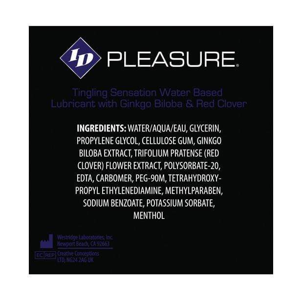 ID Lube - Pleasure Waterbased Tingling Lubricant 1 oz - Lube (Water Based) Durio.sg
