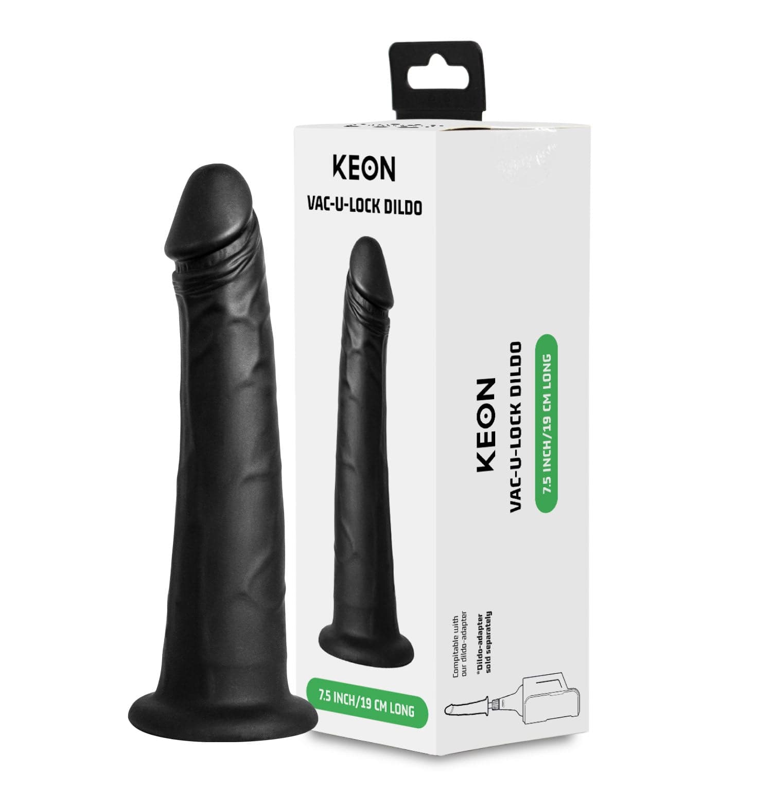 Kiiroo - Keon Vac U Lock Realistic Dildo 7.5" (Black) - Realistic Dildo with suction cup (Non Vibration) Durio.sg