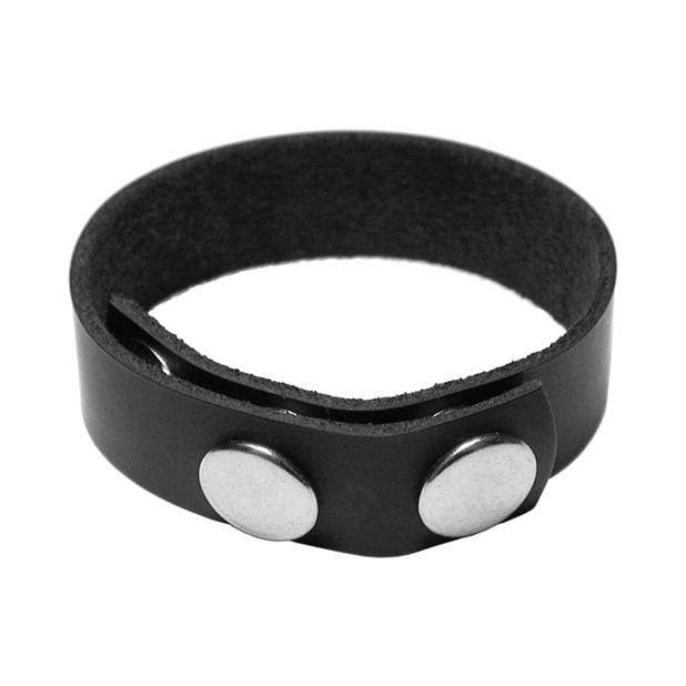 Kinklab - Leather 3 Snap Cock Ring (Black) - Cock Ring (Non Vibration) Durio.sg