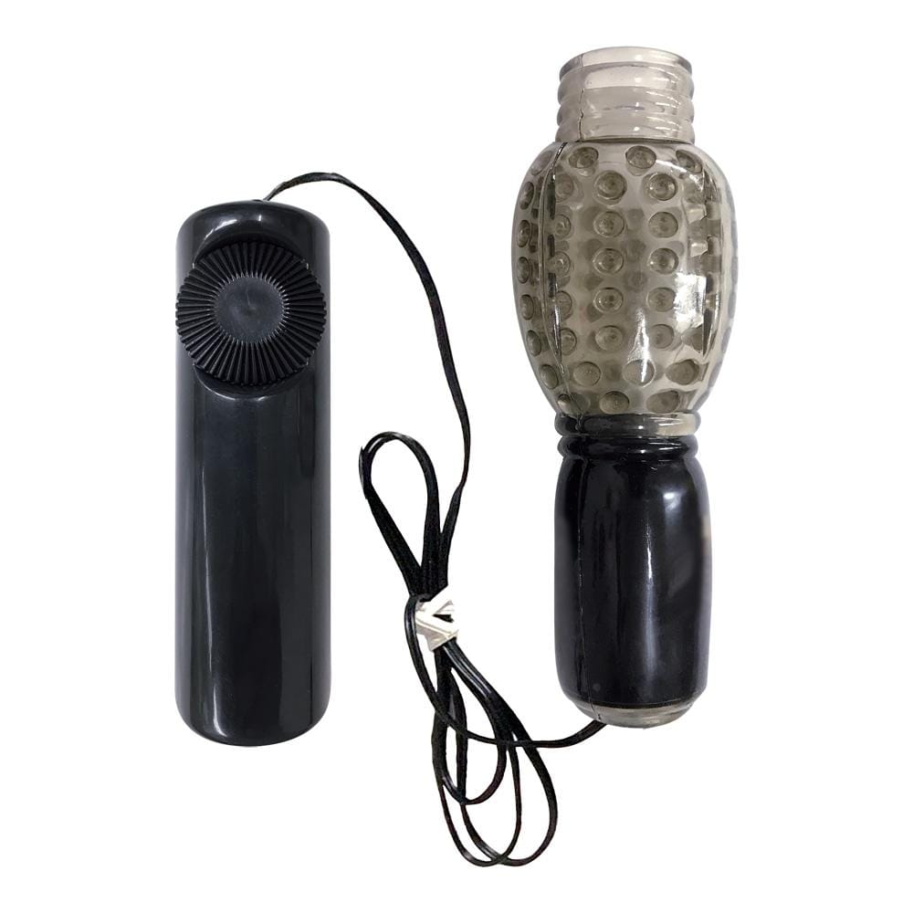 Kiss Me Love - Gekishin Men's Ona Machine Vibrating Cock Sleeve with Remote Control (Grey) - Cock Sleeves (Vibration) Non Rechargeable Durio.sg