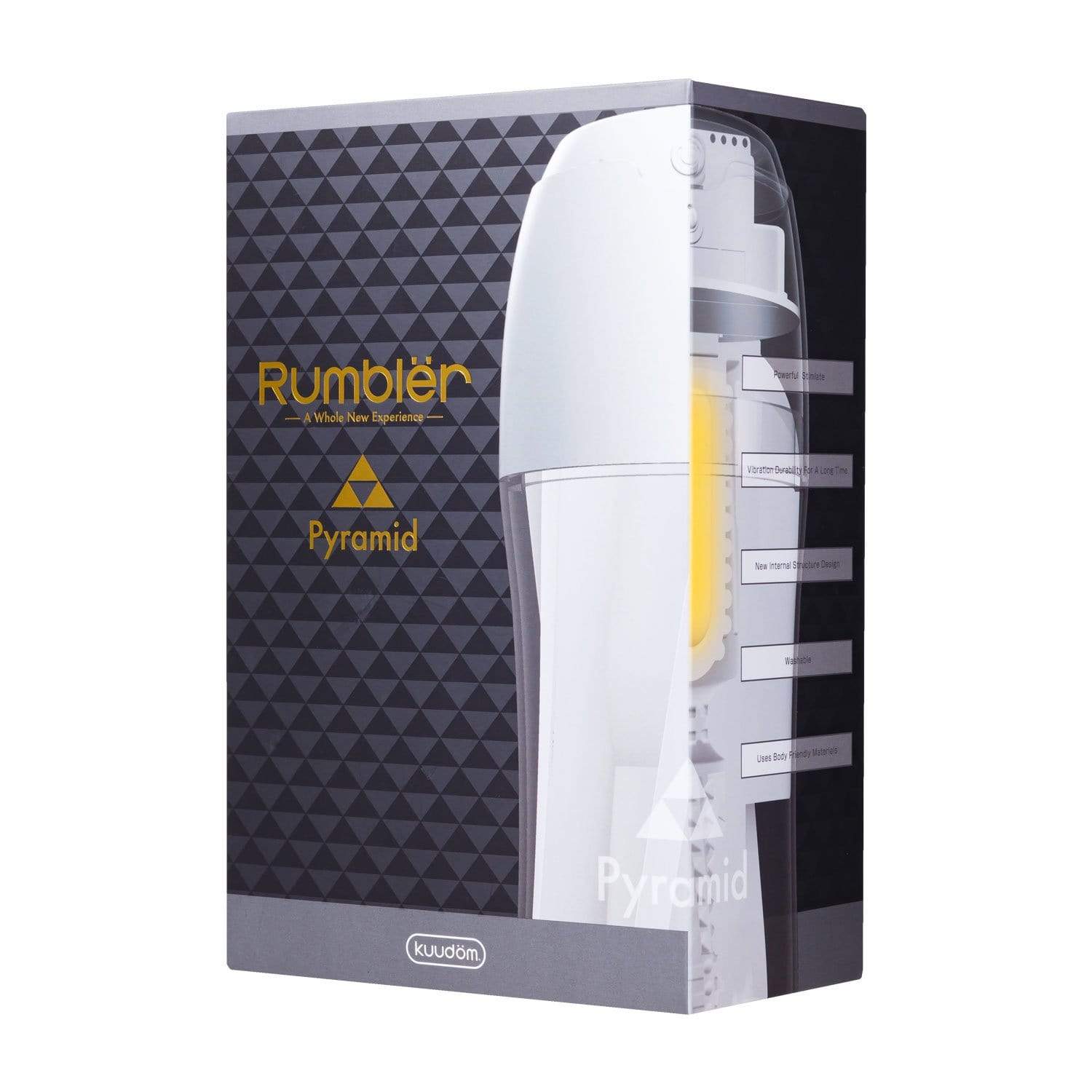 Kuudom - Rambler Pyramid Rechargeable Masturbator (White) - Masturbator Soft Stroker (Vibration) Rechargeable Durio.sg