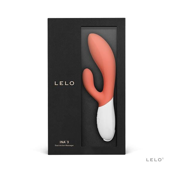 LELO - Ina 3 Rabbit Vibrator (Coral) - Rabbit Dildo (Vibration) Rechargeable Durio.sg