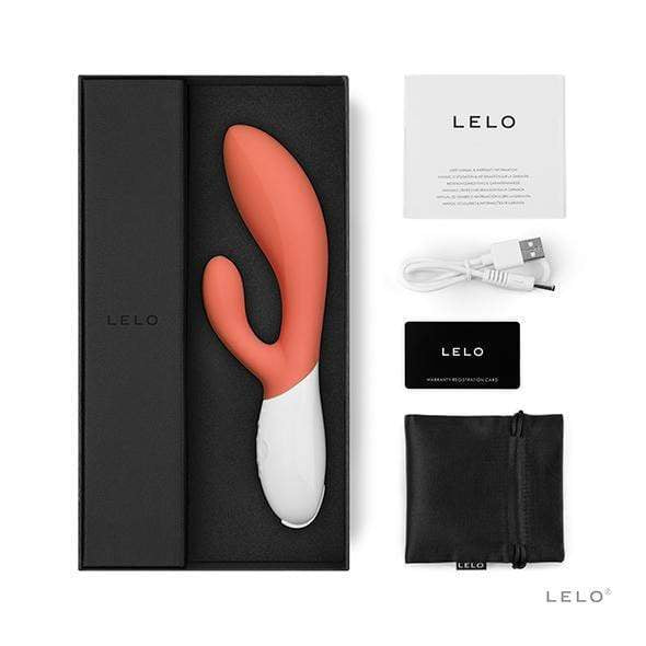 LELO - Ina 3 Rabbit Vibrator (Coral) - Rabbit Dildo (Vibration) Rechargeable Durio.sg