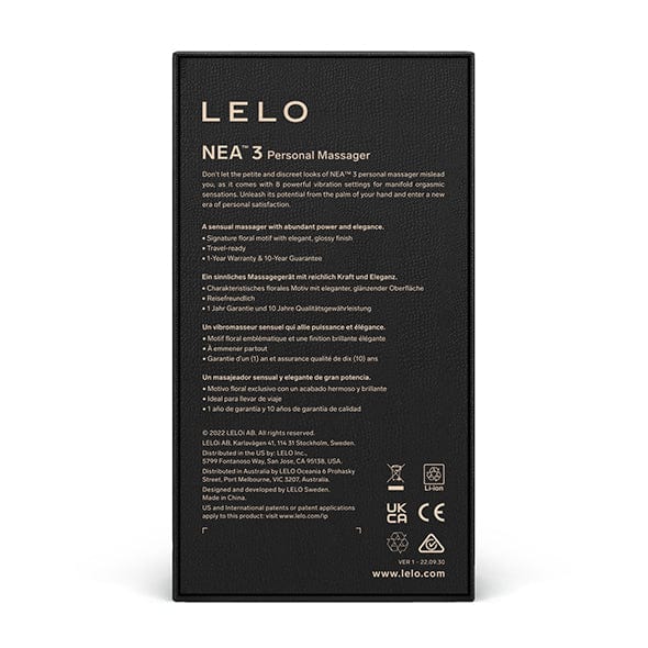 LELO - Nea 3 Vibrating Clit Massager (Pitch Black) - Clit Massager (Vibration) Rechargeable Durio.sg