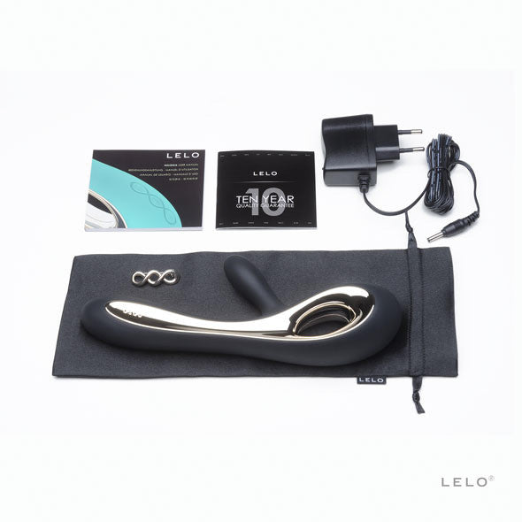 LELO - Soraya Rabbit Vibrator (Black) - Rabbit Dildo (Vibration) Rechargeable Durio.sg