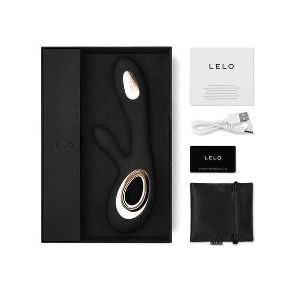 LELO - Soraya Wave Rabbit Vibrator (Black) - Rabbit Dildo (Vibration) Rechargeable Durio.sg