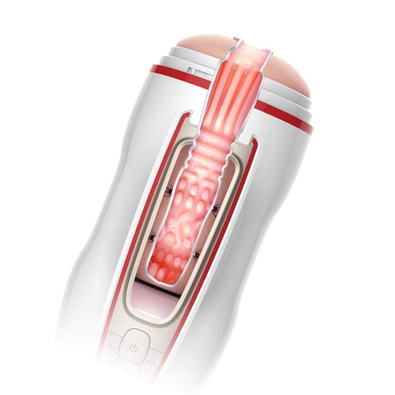 Leten - Automatic Thrusting Male Masturbator (White) - Masturbator Soft Stroker (Vibration) Rechargeable Durio.sg