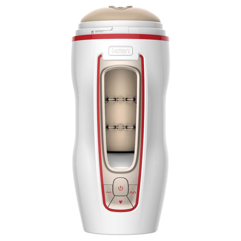 Leten - Automatic Thrusting Male Masturbator (White) - Masturbator Soft Stroker (Vibration) Rechargeable Durio.sg