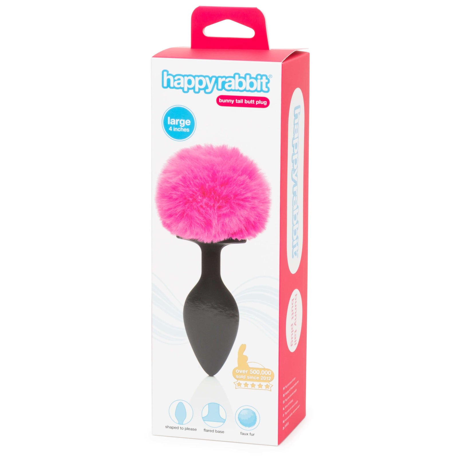 Love Honey - Happy Rabbit Bunny Tail Butt Plug Large (Pink) - Anal Plug (Non Vibration) Durio.sg