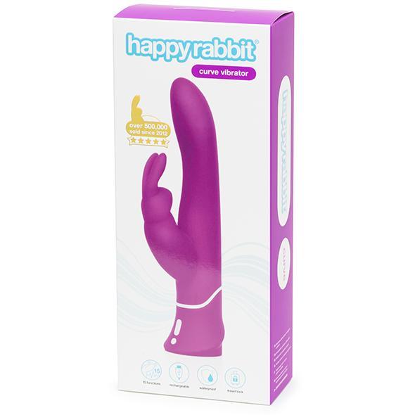Love Honey - Happy Rabbit Curve Rabbit Vibrator (Purple) - Rabbit Dildo (Vibration) Rechargeable Durio.sg