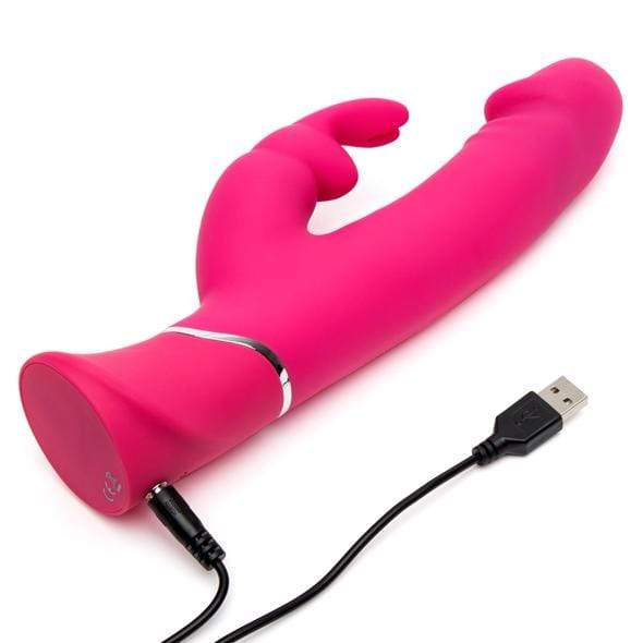Love Honey - Happy Rabbit Realistic Dual Density Rabbit Vibrator (Pink) - Rabbit Dildo (Vibration) Rechargeable Durio.sg