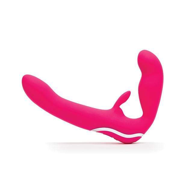 Love Honey - Happy Rabbit Strapless Strap on Vibrator (Pink) - Strap On with Dildo for Reverse Insertion (Vibration) Rechargeable Durio.sg