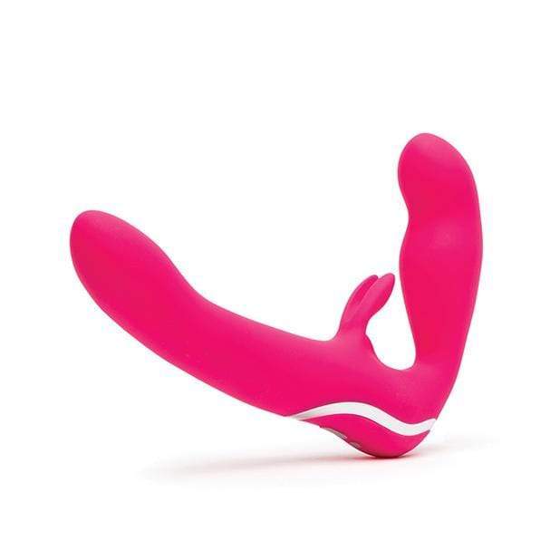 Love Honey - Happy Rabbit Strapless Strap on Vibrator (Pink) - Strap On with Dildo for Reverse Insertion (Vibration) Rechargeable Durio.sg