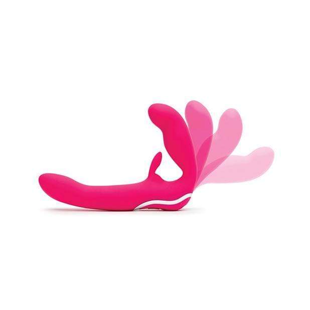 Love Honey - Happy Rabbit Strapless Strap on Vibrator (Pink) - Strap On with Dildo for Reverse Insertion (Vibration) Rechargeable Durio.sg