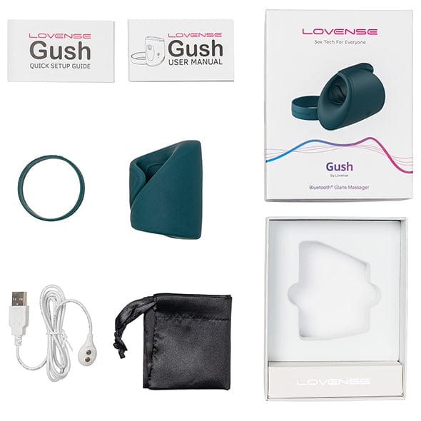 Lovense - Gush App-Controlled Glans Massager Stroker (Green) - Masturbator Soft Stroker (Vibration) Rechargeable Durio.sg