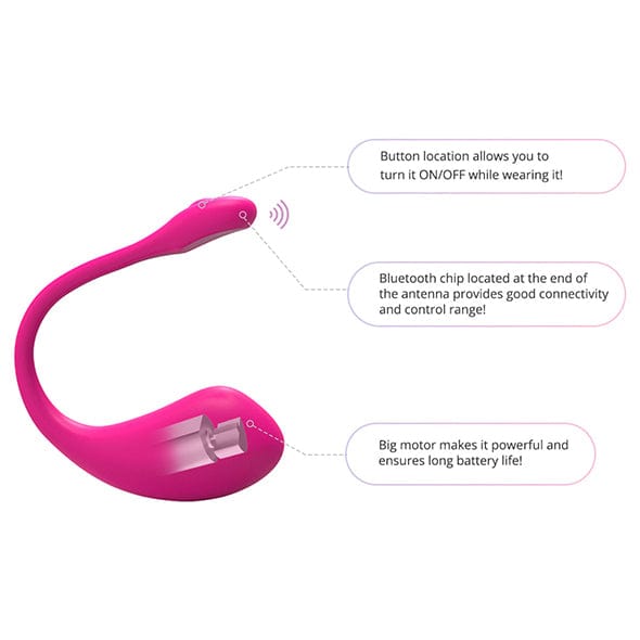 Lovense - Lush 2 App-Controlled Bullet Egg Vibrator (Pink) - Wireless Remote Control Egg (Vibration) Rechargeable Durio.sg