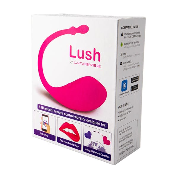Lovense - Lush App-Controlled Bullet Egg Vibrator (Pink) - Wireless Remote Control Egg (Vibration) Rechargeable Durio.sg