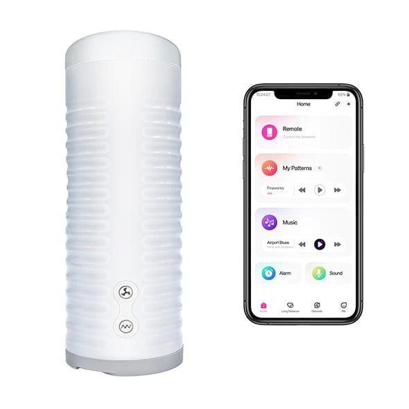 Lovense - Max 2 App-Controlled Male Masturbator (White) - Masturbator Soft Stroker (Vibration) Rechargeable Durio.sg
