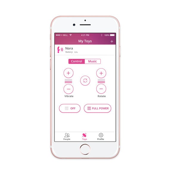 Lovense - Nora App-Controlled Rotating Rabbit Vibrator (Pink) - Rabbit Dildo (Vibration) Rechargeable Durio.sg