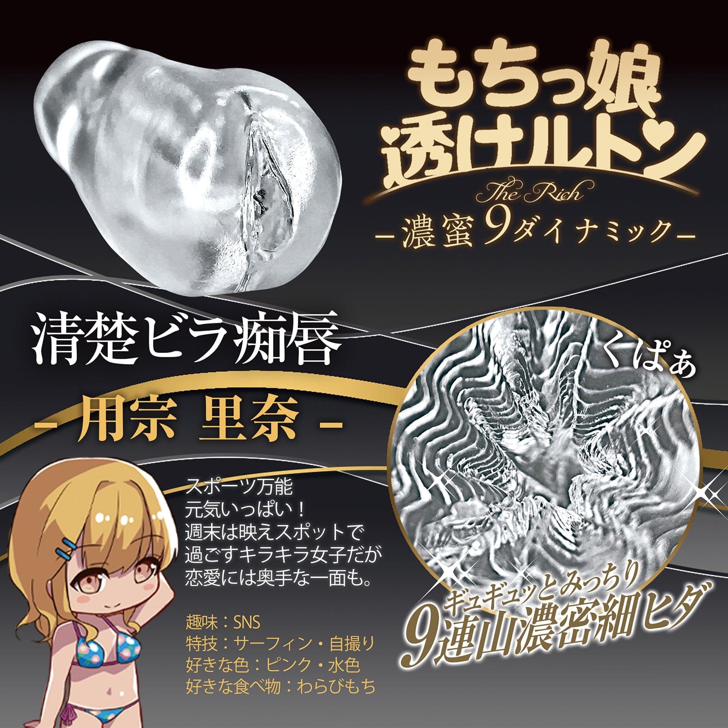 Magic Eyes - Mochikko Sheer Luton Rich Dark Honey 9 Dynamic Onahole (Clear) - Masturbator Vagina (Non Vibration) Durio.sg