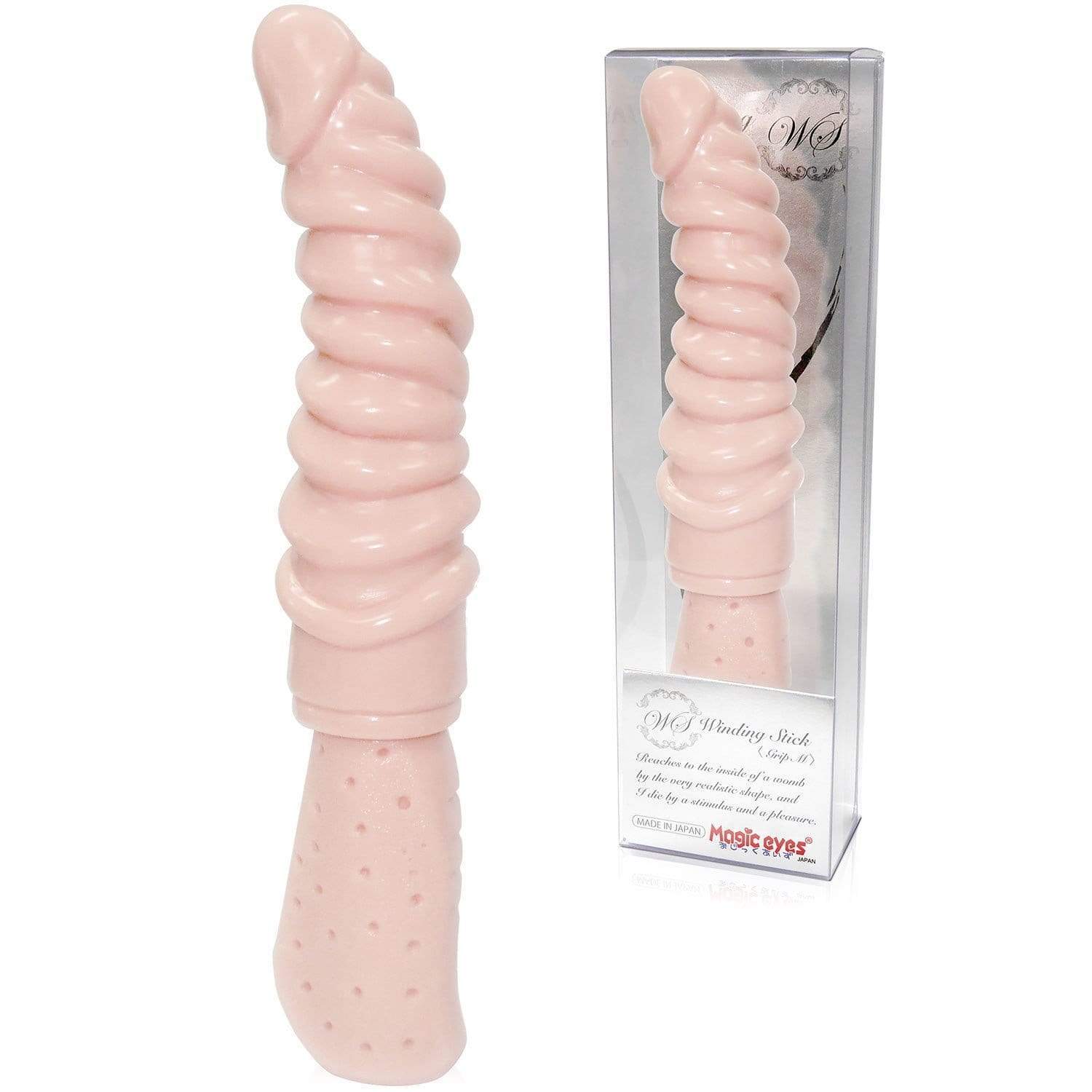 Magic Eyes - Winding Stick Grip M Dildo (Beige) - Non Realistic Dildo w/o suction cup (Non Vibration) Durio.sg