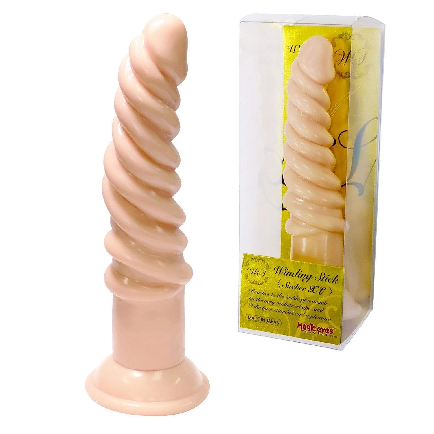Magic Eyes - Winding Stick Sucker XL Dildo (Beige) - Non Realistic Dildo w/o suction cup (Non Vibration) Durio.sg