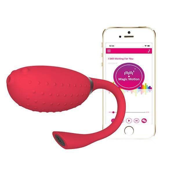Magic Motion - Fugu App Controlled Egg Vibrator (Red) - Wireless Remote Control Egg (Vibration) Rechargeable Durio.sg