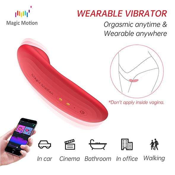 Magic Motion - NYX Smart App-Controlled Clock Panty Vibrator (Red) - Panties Massager Non RC (Vibration) Rechargeable Durio.sg