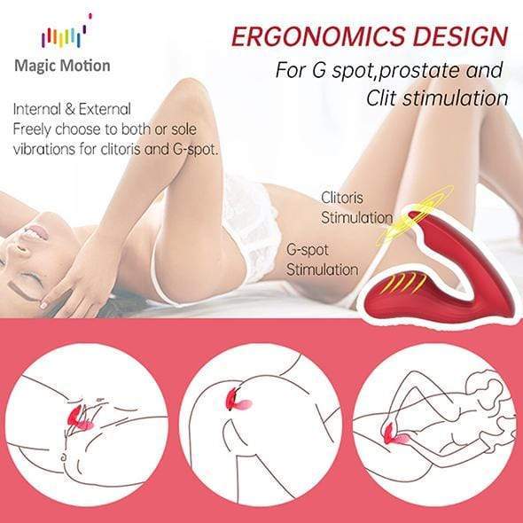 Magic Motion - Umi Smart Wearable App-Controlled Dual Motor Clock Vibrator (Red) - Panties Massager Non RC (Vibration) Rechargeable Durio.sg