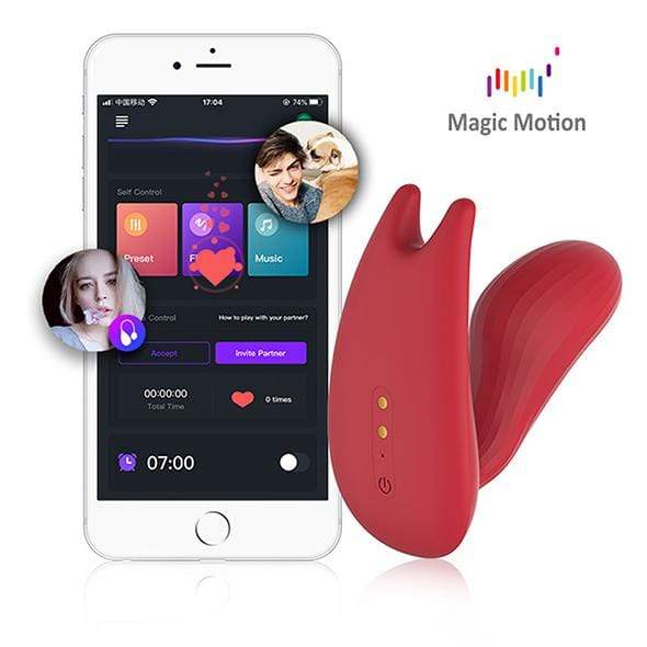 Magic Motion - Umi Smart Wearable App-Controlled Dual Motor Clock Vibrator (Red) - Panties Massager Non RC (Vibration) Rechargeable Durio.sg