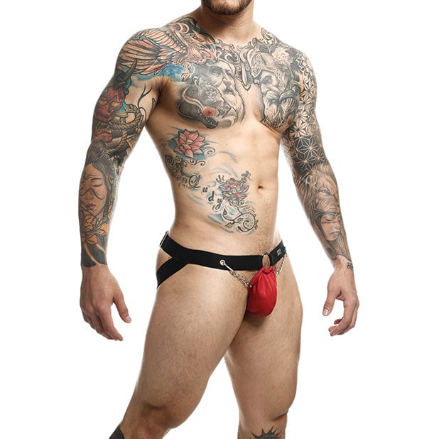 Male Basics - Dungeon Chain Jockstrap Underwear O/S (Red) - Gay Pride Underwear Durio.sg