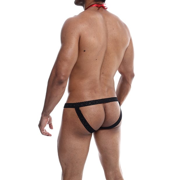 Male Basics - Tuxedo Lace Jockstrap Underwear L/XL (Black) - Gay Pride Underwear Durio.sg