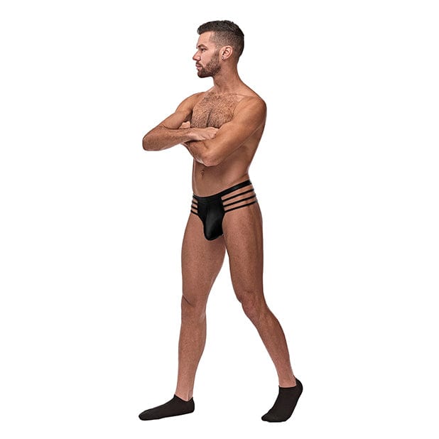 Male Power - Cage Matte Cage Thong Underwear L/XL (Black) - Gay Pride Underwear Durio.sg