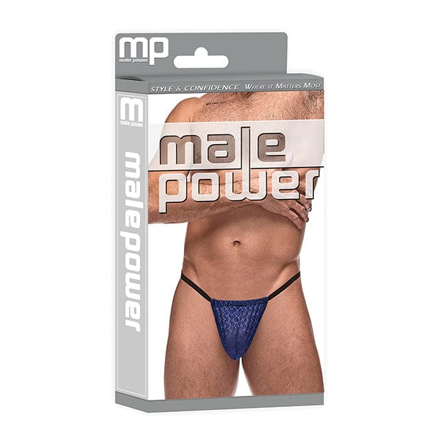 Male Power - Diamond Mesh Posing Strap Underwear O/S (Blue) - Gay Pride Underwear Durio.sg