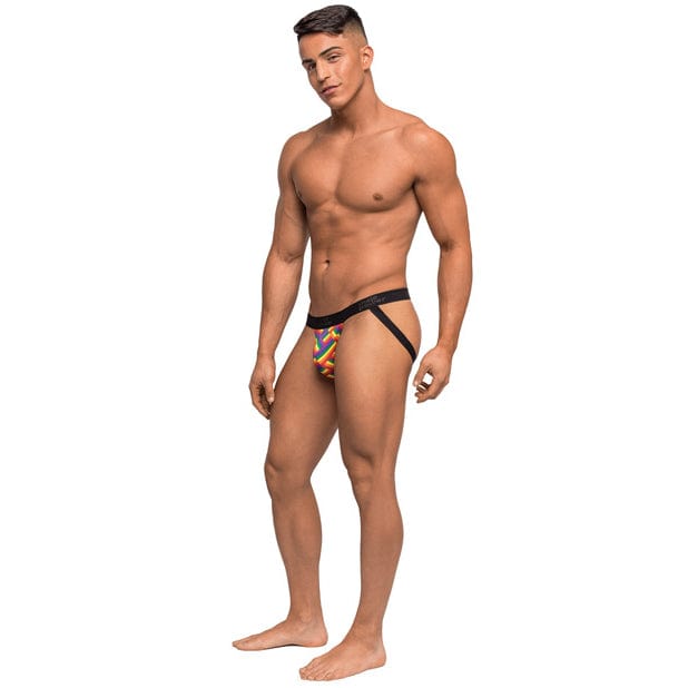 Male Power - Pride Fest Contoured Pouch Jock Underwear S/M (Rainbow) - Gay Pride Underwear Durio.sg