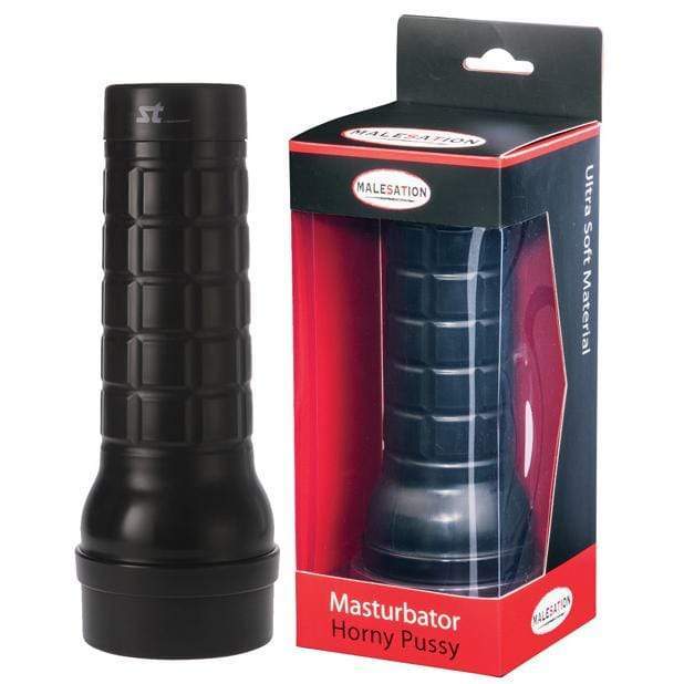 Malesation - Horny Pussy Ultra Soft Masturbator (Black) - Masturbator Vagina (Non Vibration) Durio.sg