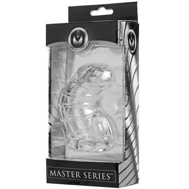 Master Series - Detained Soft Body Chastity Cage (Clear) - Rubber Cock Cage (Non Vibration) Durio.sg