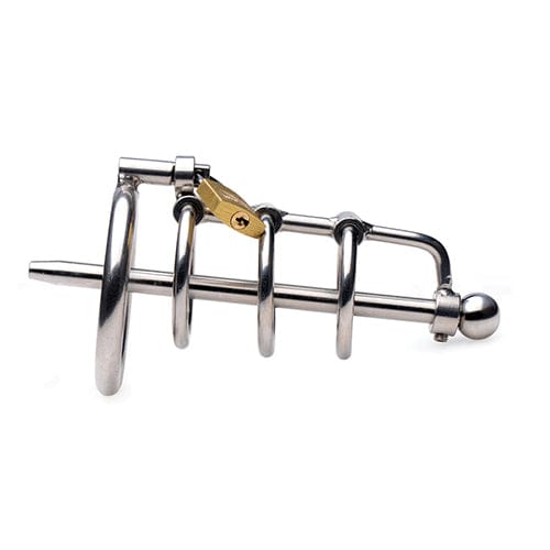 Master Series - Gates of Hell Cum Thru Sound Chastity Metal Cock Cage (Silver) - Metal Cock Cage (Non Vibration) Durio.sg