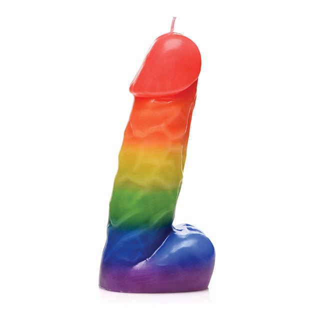 Master Series - Pride Pecker Dick Drip Candle Wax Play BDSM (Rainbow) - BDSM (Others) Durio.sg