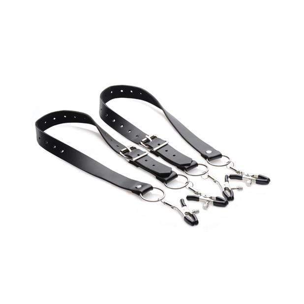 Master Series - Spread Labia Spreader with Clamps (Black) - Clitoral Clamps Durio.sg