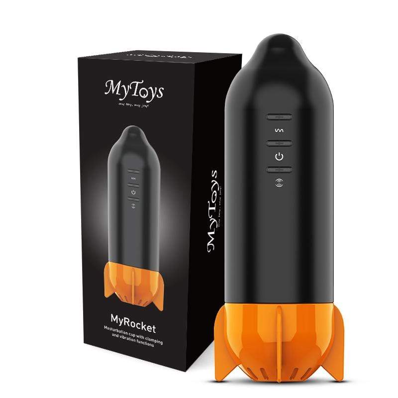 MyToys - MyRocket Clamping Vibrating Masturbation Cup (Black) - Masturbator Soft Stroker (Vibration) Rechargeable Durio.sg