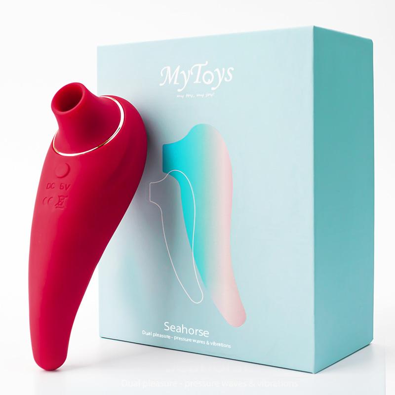 MyToys - Seahorse Dual G Spot Vibrator with Clitoral Air Stimulator (Red) - Clit Massager (Vibration) Rechargeable Durio.sg