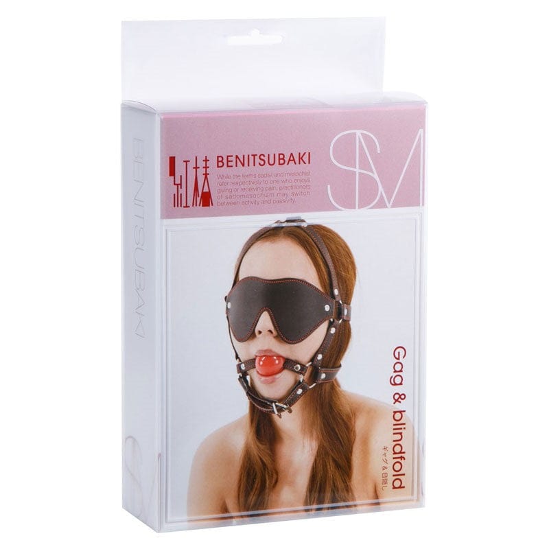 NPG - Benitsubaki Ball Gag with Blindfold Set (Black) - Mask (Blind) Durio.sg