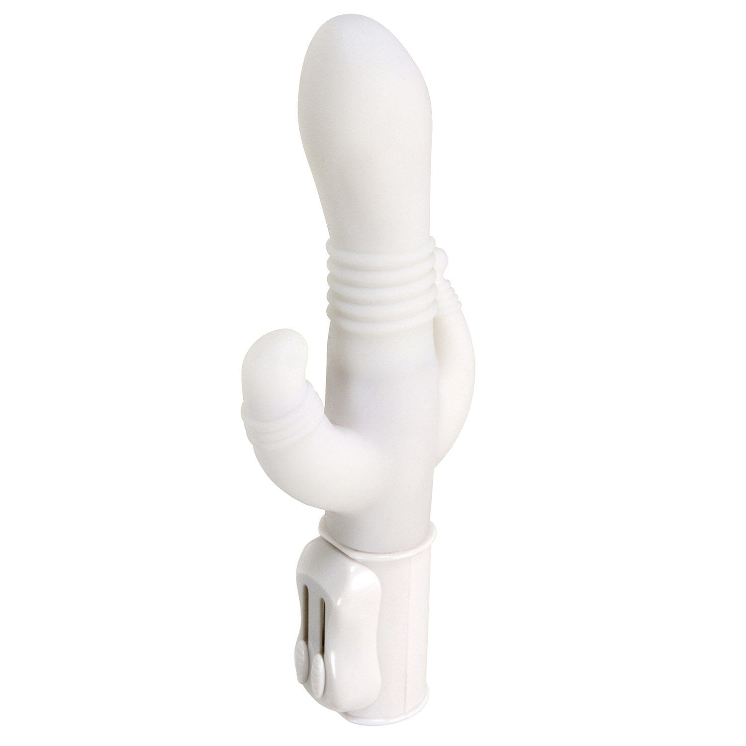 NPG - Thin White Cock Triple Slim Swing Rabbit Vibrator (White) - Rabbit Dildo (Vibration) Non Rechargeable Durio.sg
