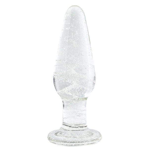 NS Novelties - Firefly Glow In The Dark Glass Tapered Anal Plug Small (Clear) - Glass Anal Plug (Non Vibration) Durio.sg