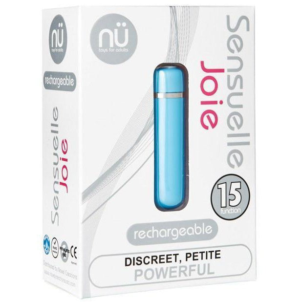 NU - Sensuelle 15 Functions Joie Bullet Vibrator (Blue) - Bullet (Vibration) Rechargeable Durio.sg